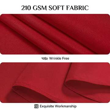 Softalker Rectangle Tablecloth, Waterproof & Stain Resistant Table Cloths Wrinkle Free Fabric Washable 210GSM Polyester Table Cover for Dining/Party/Outdoor - 60 x 84 inch,Red