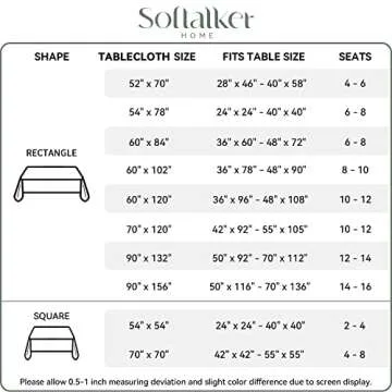 Softalker Rectangle Tablecloth, Waterproof & Stain Resistant Table Cloths Wrinkle Free Fabric Washable 210GSM Polyester Table Cover for Dining/Party/Outdoor - 60 x 84 inch,Red