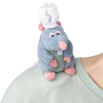 Rat Plush Toy Shoulder Riding Magnet Toy Remy Chef Pel 6 inch
