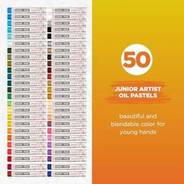 SAKURA Cray-Pas Junior Artist Oil Pastel Set - Soft Oil Pastels for Kids & Artists - 50 Sticks