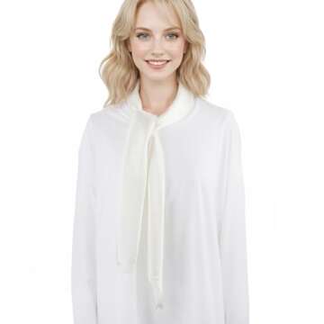 RIIQIICHY 35 Inch Ivory Head Scarf for Women - Luxurious Like Silk