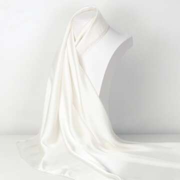 RIIQIICHY 35 Inch Ivory Head Scarf for Stylish Women