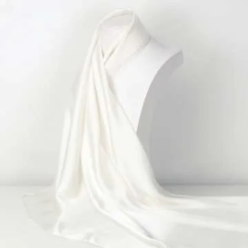 RIIQIICHY 35 Inch Ivory Head Scarf for Stylish Women