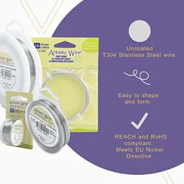 Artistic Wire 20 Gauge Stainless Steel Craft Jewelry Wrapping Wire Wire, 15 yd