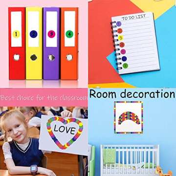 4000 PCS 3/4" Colored Dot Stickers Circle Color Coding Labels, 8 Color Style Colorful Coding Label Sticker for Office, Student Classroom(8 Rolls, 3/4 Inches)