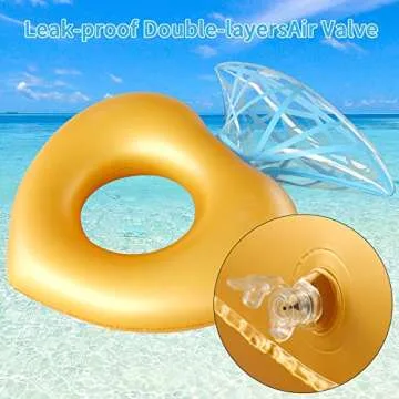 Diamond Golden Ring Inflatable Pool Float for Summer