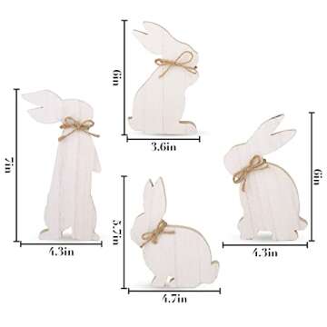 Charming Natural Wooden Bunny Signs for Easter Decor