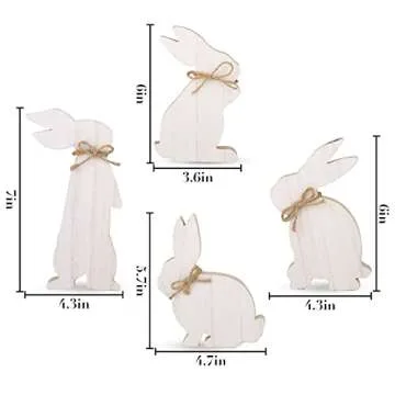 Charming Natural Wooden Bunny Signs for Easter Decor