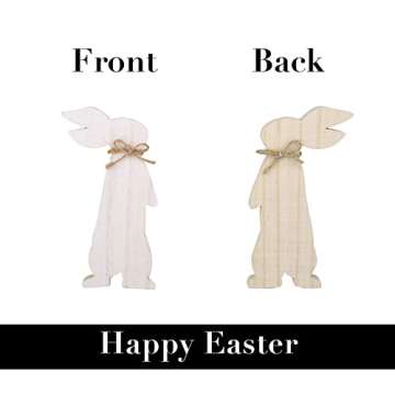 Charming Natural Wooden Bunny Signs for Easter Decor