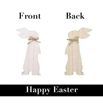 Charming Natural Wooden Bunny Signs for Easter Decor