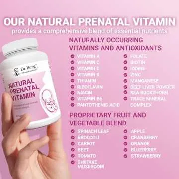 Dr. Berg Natural Prenatal Vitamins for Women (Pregnant & Nursing) - Prenatal Vitamins with Folate, Vitamins, Minerals, Omegas, &11 Powerful Superfoods - Womens Prenatal Multivitamin - 60 Capsules