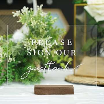 Hanna Roberts Set of 3 Wedding Reception, Ceremony, Party, Table Decoration Signs with Holder | Favo...
