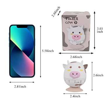 SOARING Mechanical Kitchen Timer with Cute Cartoon ，60 Minute Animal Timer for Kids Wind Up Dial 3...