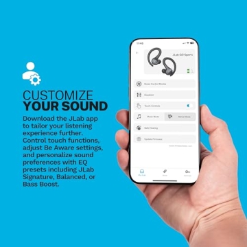 JLab Go Sport+ Wireless Workout Earbuds Featuring C3 Clear Calling, Secure Earhook Sport Design, 32+ Hour Bluetooth Playtime, and 3 EQ Sound Settings (Yellow)