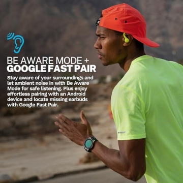 JLab Go Sport+ Wireless Workout Earbuds Featuring C3 Clear Calling, Secure Earhook Sport Design, 32+ Hour Bluetooth Playtime, and 3 EQ Sound Settings (Yellow)