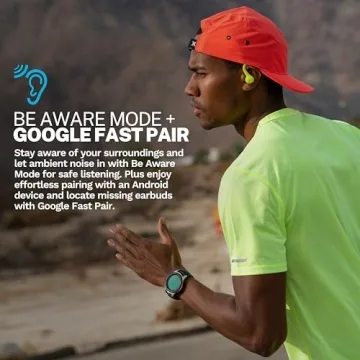 JLab Go Sport+ Wireless Workout Earbuds Featuring C3 Clear Calling, Secure Earhook Sport Design, 32+ Hour Bluetooth Playtime, and 3 EQ Sound Settings (Yellow)