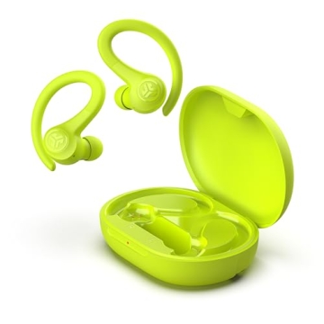 JLab Go Sport+ Wireless Workout Earbuds Featuring C3 Clear Calling, Secure Earhook Sport Design, 32+ Hour Bluetooth Playtime, and 3 EQ Sound Settings (Yellow)