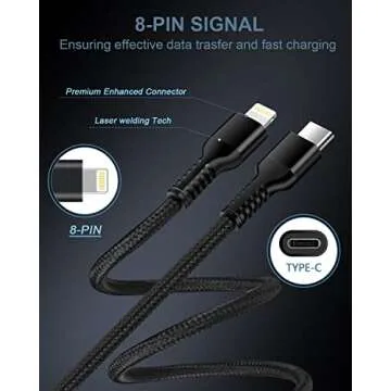 2pack-10ft USB Type C to Lightning iPhone Charger Cable, Original Apple Usbc Power Delivery Fast Charging Cord for iPhone 14/13 Pro Max/13Pro/13/12/11/XR/XS, PD USB-C Lighting Wire Cargador Powerline