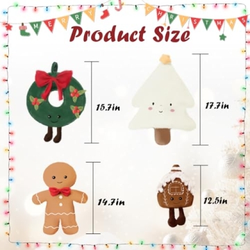 Eoieov Gingerbread Man Pillow for Christmas Decor