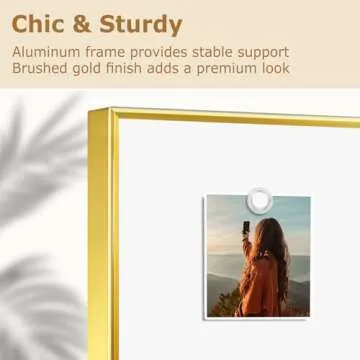 QUEENLINK Magnetic Whiteboard, 24"x18" Gold Aluminum Frame White Board Dry Erase Board for Wall, Decorative Hanging Wipe Board for Home, Office, School, Kitchen