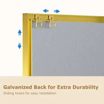 QUEENLINK Magnetic Whiteboard, 24"x18" Gold Aluminum Frame White Board Dry Erase Board for Wall, Decorative Hanging Wipe Board for Home, Office, School, Kitchen