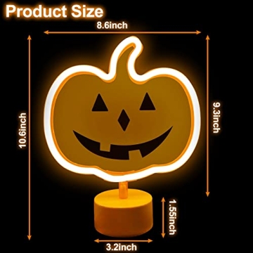 TURNMEON Glowing Pumpkin Neon Sign for Halloween Fun