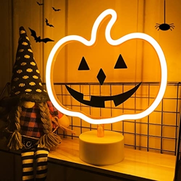 TURNMEON Glowing Pumpkin Neon Sign for Halloween Fun