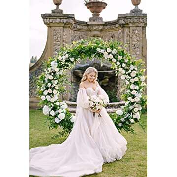 Loninak Round Backdrop Stand, Wedding Arch, Balloon Arch Kit, Wedding Arches for Ceremony, Circle Me...