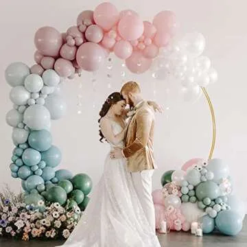 Loninak Round Backdrop Stand, Wedding Arch, Balloon Arch Kit, Wedding Arches for Ceremony, Circle Metal Frame for Wedding, Birthday Party, Bridal Shower, Photo Background Decorations (2M, Gold)