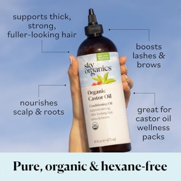 Sky Organics Organic Castor Oil for Hair, Skin & Wellness