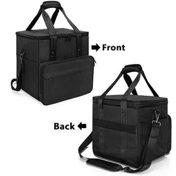 Trunab Vinyl Record Carrying Bag for 60 Records Storage