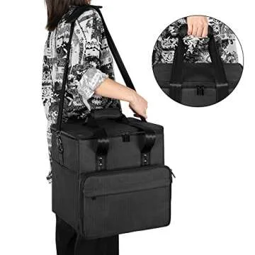 Trunab Vinyl Record Carrying Bag for 60 Records Storage