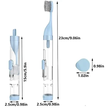 Travel Toothbrush Kit with Built-in Toothpaste Container - 2Pcs