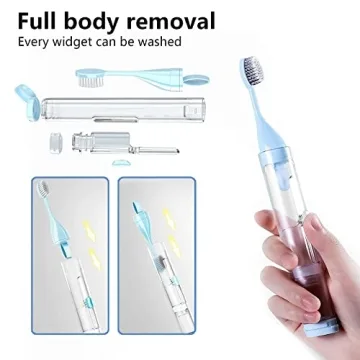 Travel Toothbrush Kit with Built-in Toothpaste Container - 2Pcs