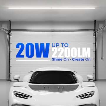 Barrina 12 Pack T5 LED Shop Light 4FT, 5000K Daylight White, 2200lm, 20W, Utility Linkable Lights, C...