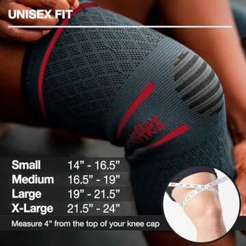 UFlex Athletics Compression Knee Brace for All Sports Support