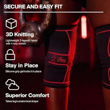 UFlex Athletics Compression Knee Brace for All Sports Support