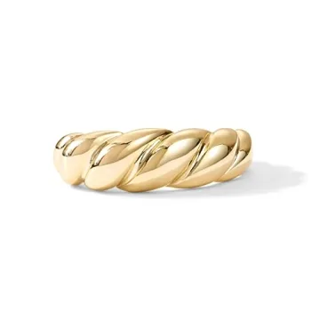 PAVOI 14K Gold Plated Croissant Ring for Stylish Women