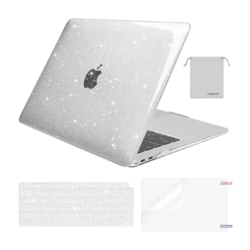 MOSISO Compatible with MacBook Air 13 inch Case 2022 2021 2020 2019 2018 A2337 M1 A2179 A1932, Glitt...