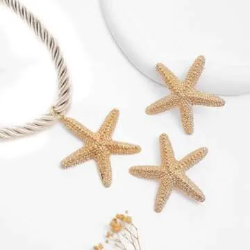 Starfish Earrings Gold Starfish Necklace Beach Jewelry for Women Gold Charm Necklace Trendy Jewelry 2024 Summer Dresses Outfits Accessories