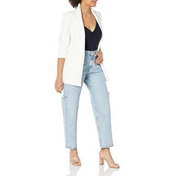 The Drop Women's Kasen Wide Leg Slit Denim, Light Indigo, 30