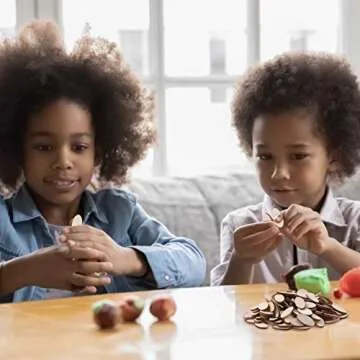 200pcs Wood Cutouts Unfinished Wooden Cutouts Diy Wooden Chips Oval Cutouts for Craft Wood Crafts Unfinished Wooden Ornaments Wood Slices