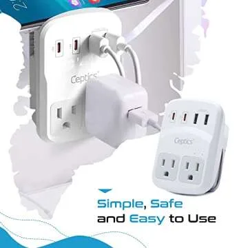 Ceptics Travel Adapter Kit with USB & Surge Protection