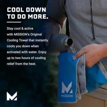 Mission Original Cooling Towel, Mission Blue - Soft, Durable Microfiber - Cools Up to 2 Hours - UPF 50 Sun Protection - Machine Washable