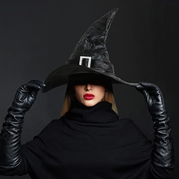 Srnede Black Witch Hat for Halloween and Parties