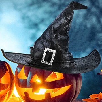 Srnede Black Witch Hat for Halloween and Parties