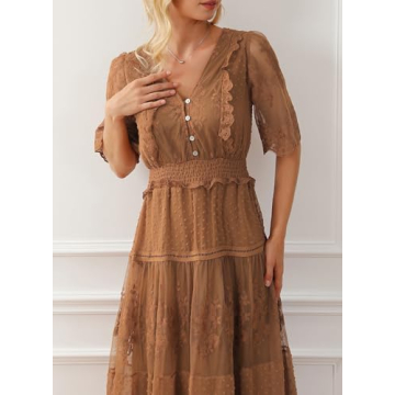 Happy Sailed Floral Lace Maxi Dress for Women
