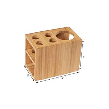 Bamboo Naturals Toothbrush Holder, Stores 4 Toothbrushes and 1 Toothpaste, Made of 100% Sustainable ...
