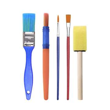 YallFairy Washable Paint Brushes Set for Toddler Kids Early Learning Toys Finger Paints sponges Art Supplies Gifts -nontoxic-100% Baby Safe