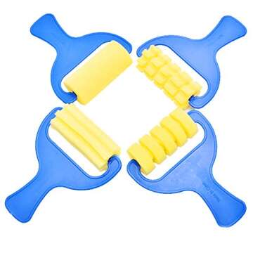 YallFairy Washable Paint Brushes Set for Toddler Kids Early Learning Toys Finger Paints sponges Art Supplies Gifts -nontoxic-100% Baby Safe